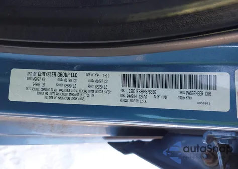 2011 Chrysler 200 Touring z USA, uszkodzony, nr VIN 1C3BC1FB3BN576836